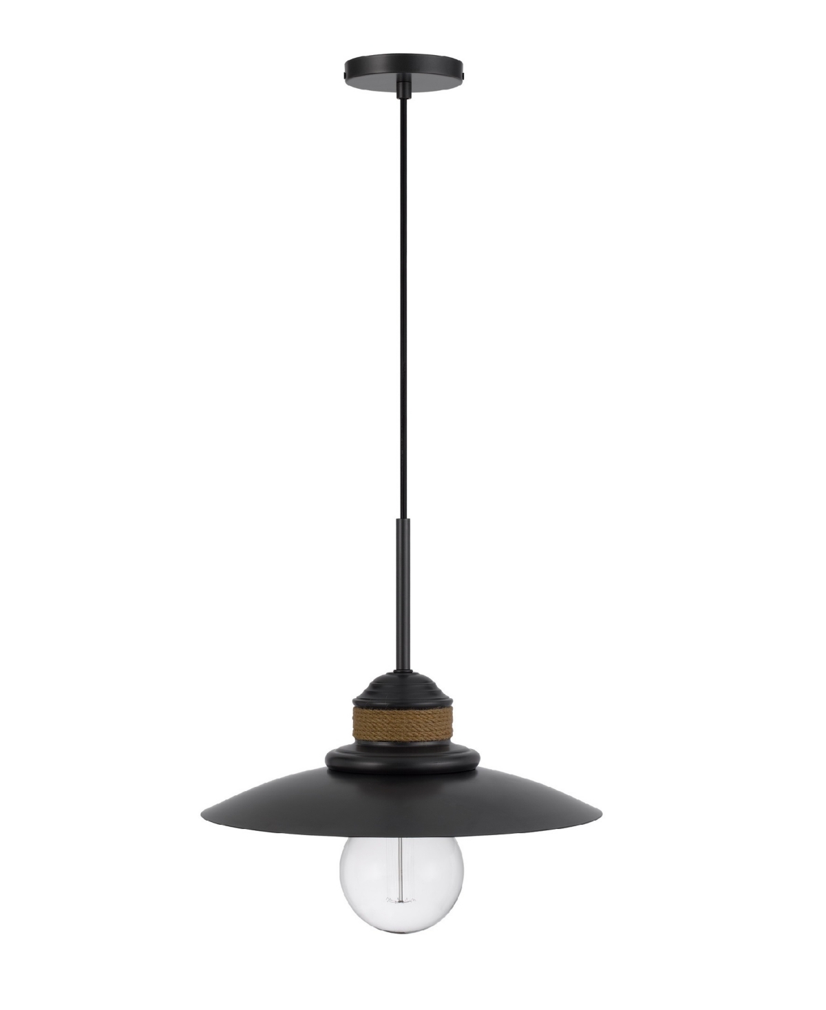 Cal Lighting Mineola 11.75" Height Metal Pendant In Black,burlap