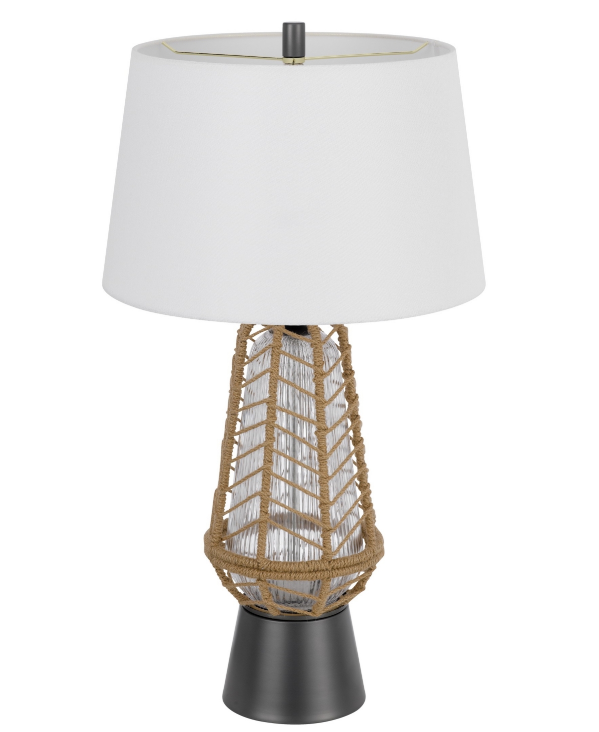 Shop Cal Lighting Hanko 31" Height Metal Table Lamp In Burlap,charcoal Gray
