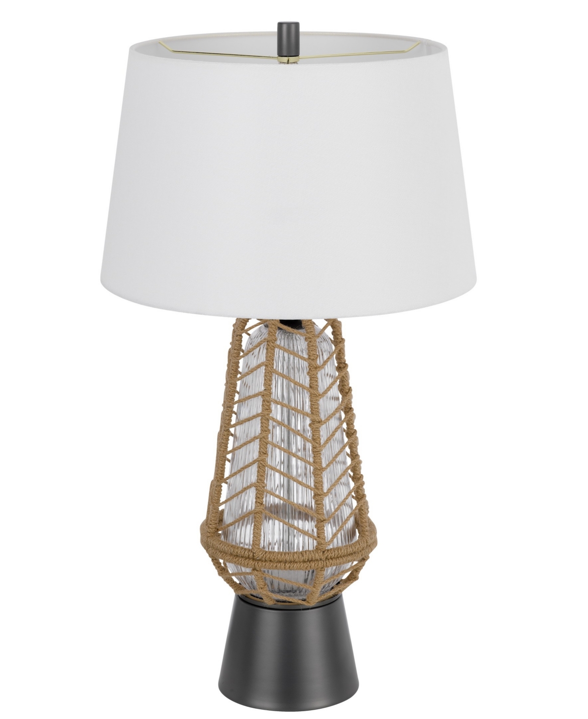 Cal Lighting Hanko 31" Height Metal Table Lamp In Burlap,charcoal Gray