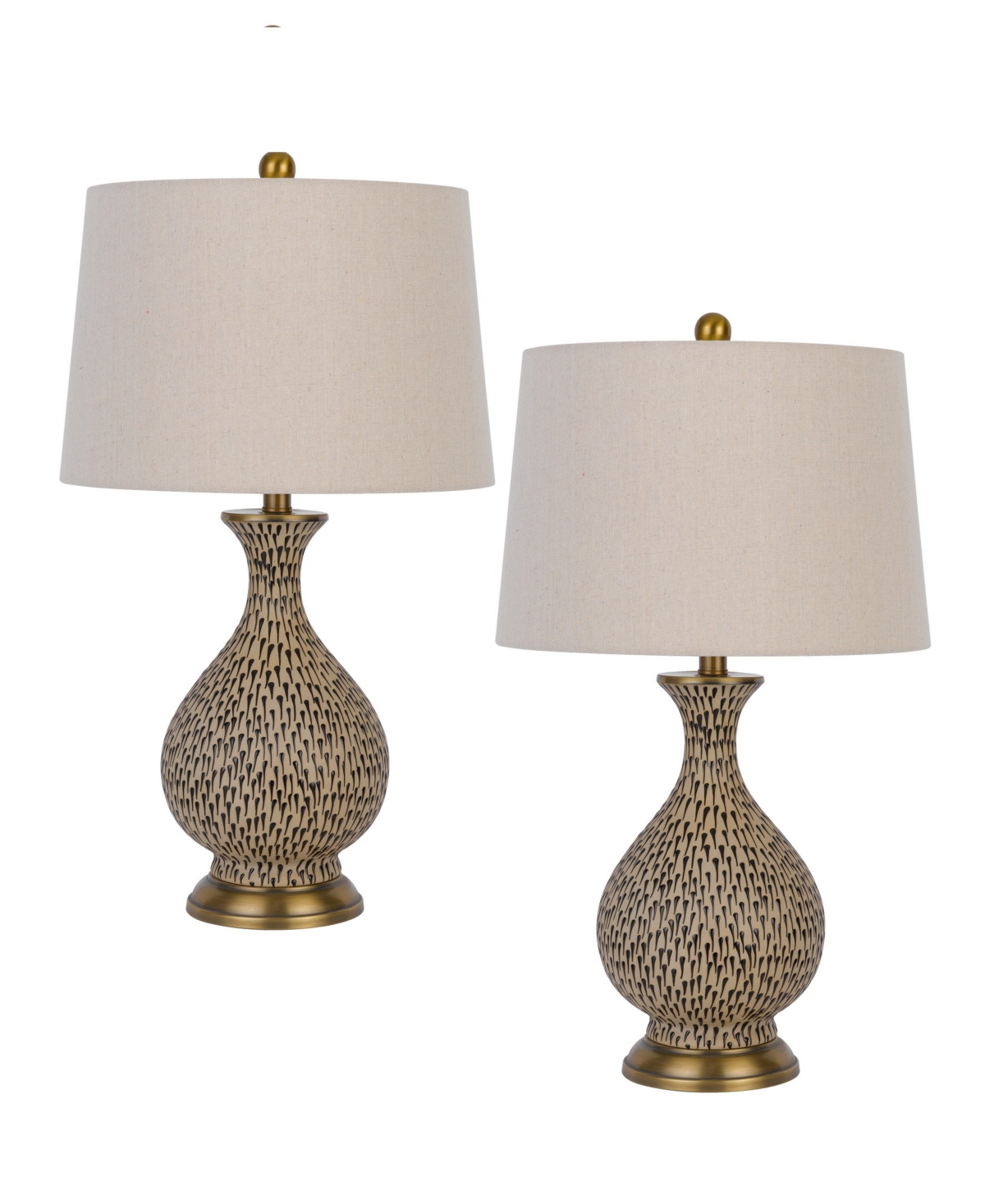 Cal Lighting Orivesi 26" Height Ceramic Table Lamp Set In Terra Cotta