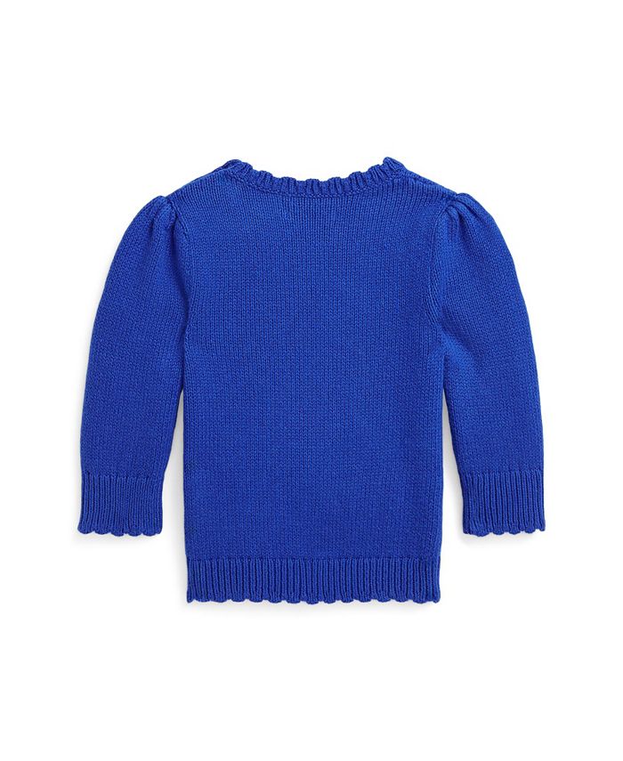Polo Ralph Lauren Baby Girls Polo Bear Cotton-Cashmere Sweater - Macy's