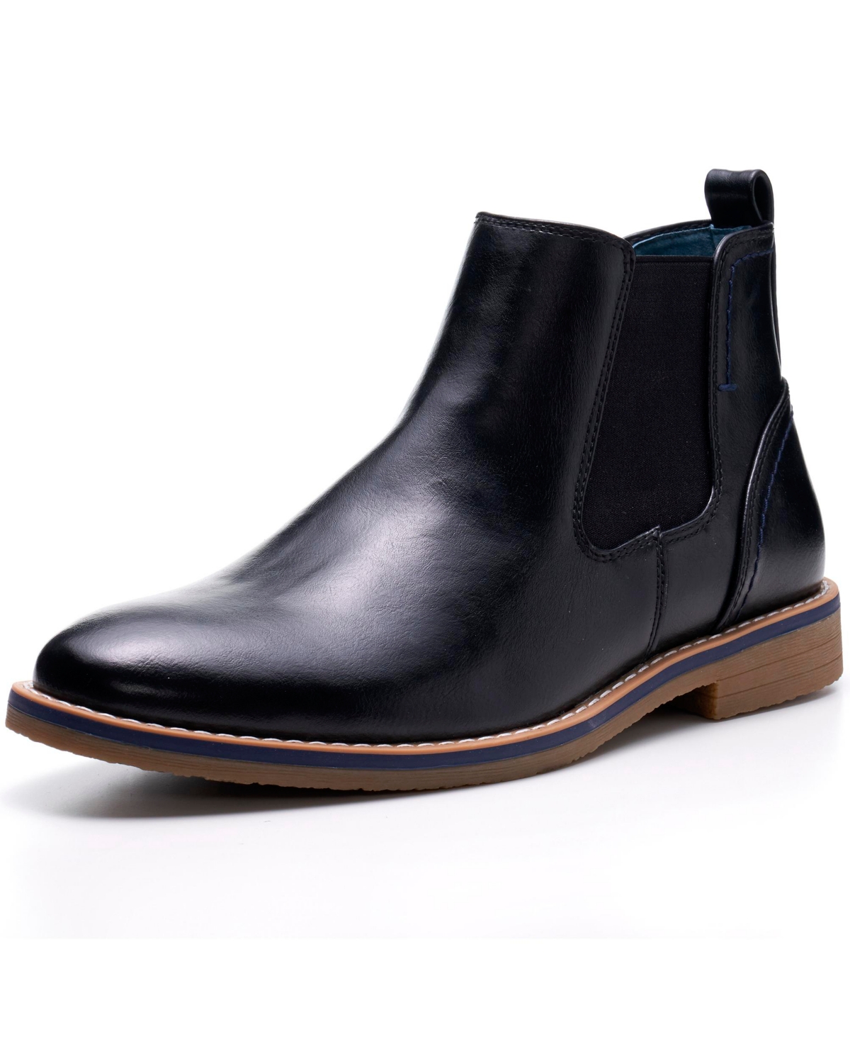 Mens Owen Chelsea Boots Pull Up Ankle Boot Genuine Leather Lined - Black