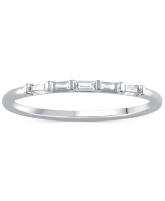Macy's - IGI Certified Diamond Baguette Band (1/20 ct. t.w.) in 14k White Gold