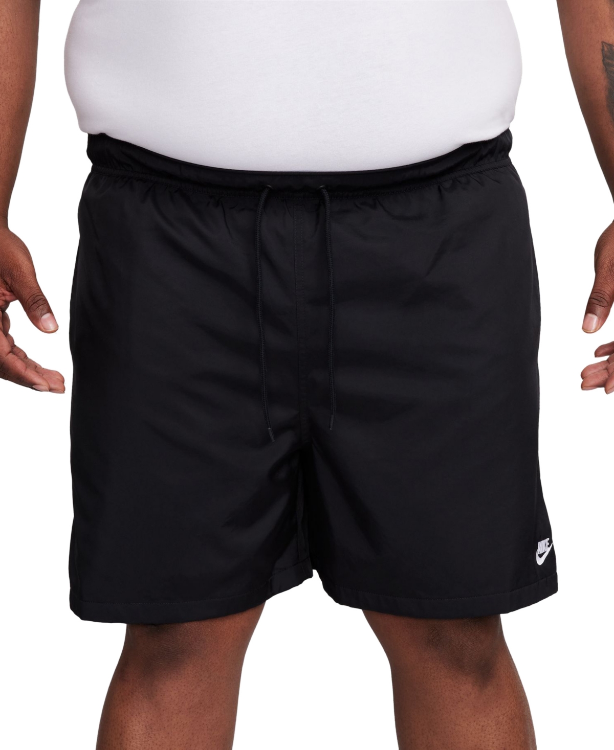 Shop Nike Men's Club Flow Relaxed-fit 6" Drawstring Shorts In Black