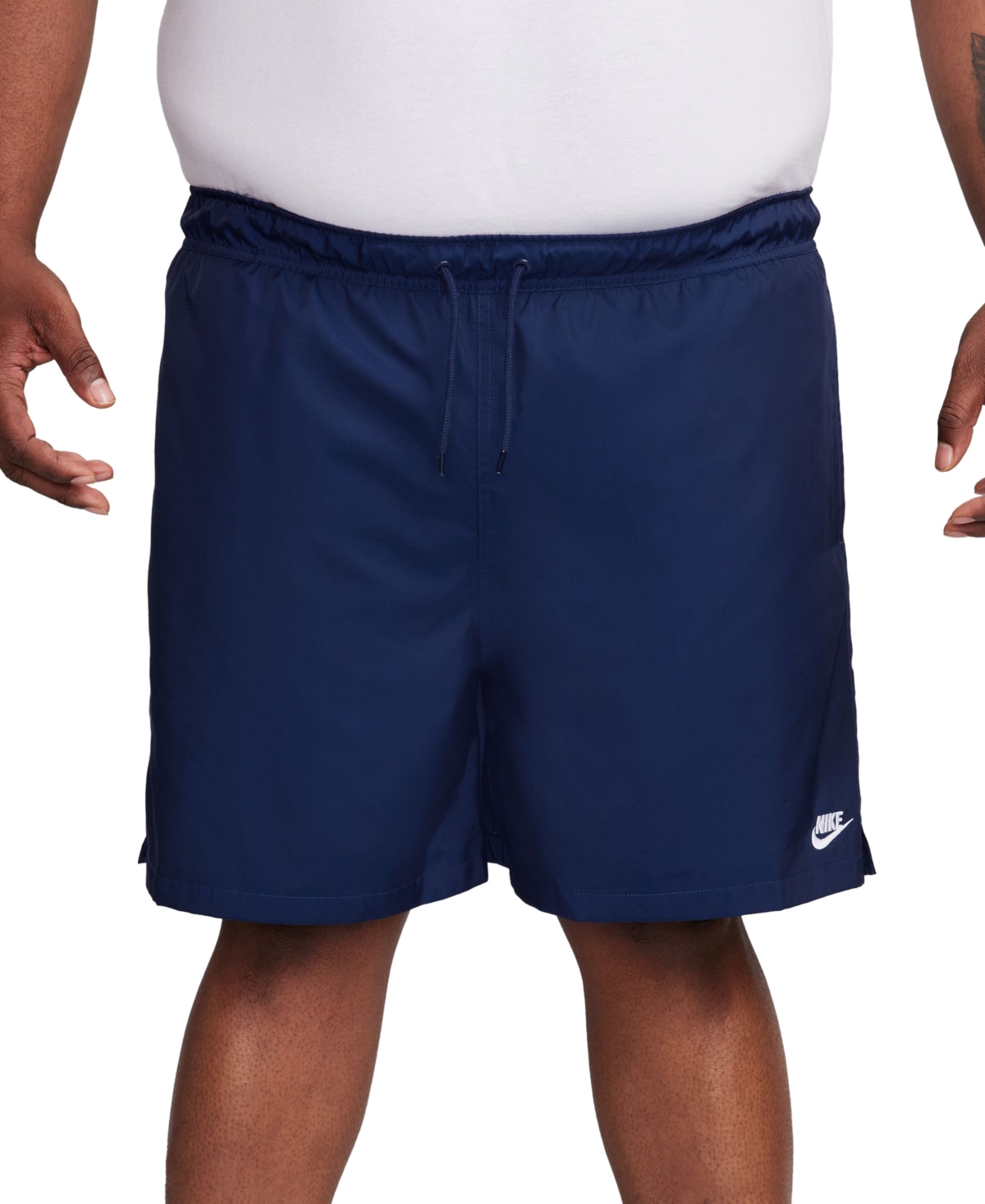 Shop Nike Men's Club Flow Relaxed-fit 6" Drawstring Shorts In Navy