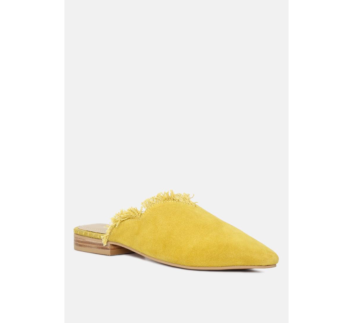 RAG & CO MOLLY WOMENS FRAYED LEATHER MULES