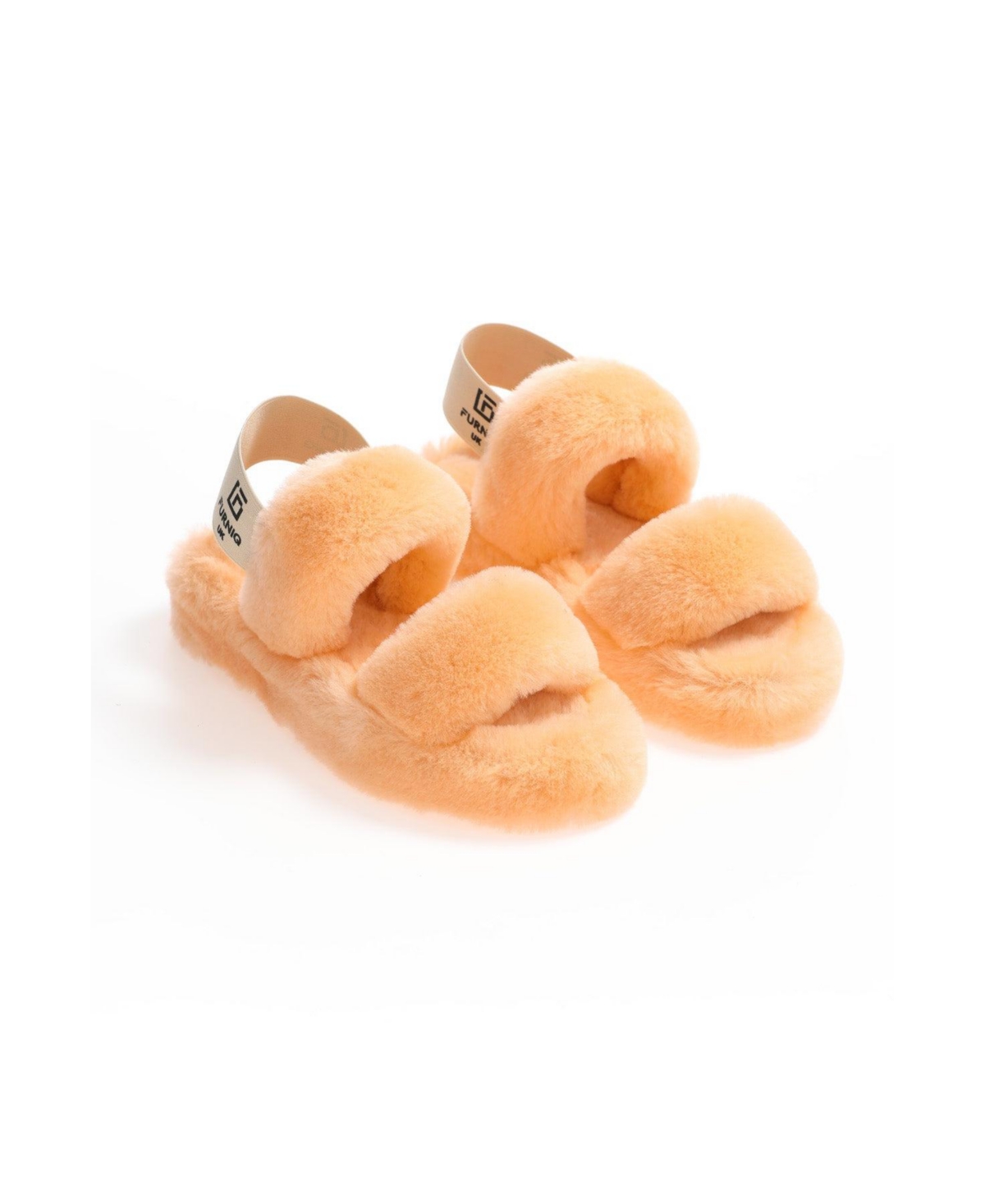 Women's Shearling Double Stripe Slides,Curly Wool - Bright Yellow