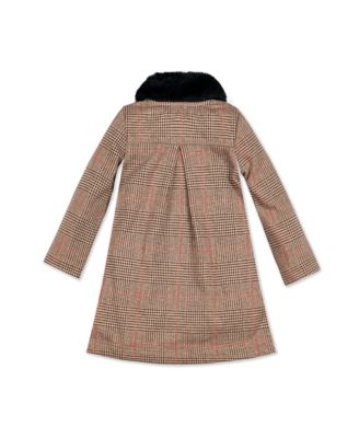 Girls Collared Fleece Swing Coat