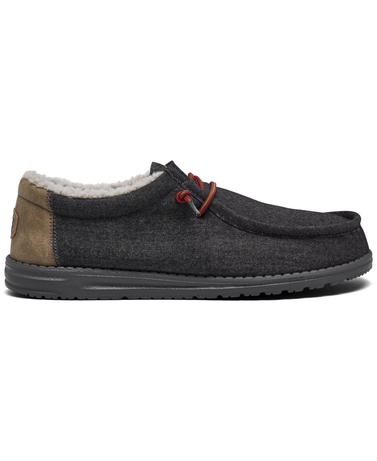 Shop Hey Dude Men's Wally Black Shell Casual Slip-on Moccasin Sneakers From Finish Line In Dark Gray