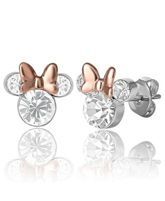 Womens Minnie Mouse Birthstone Stud Earrings