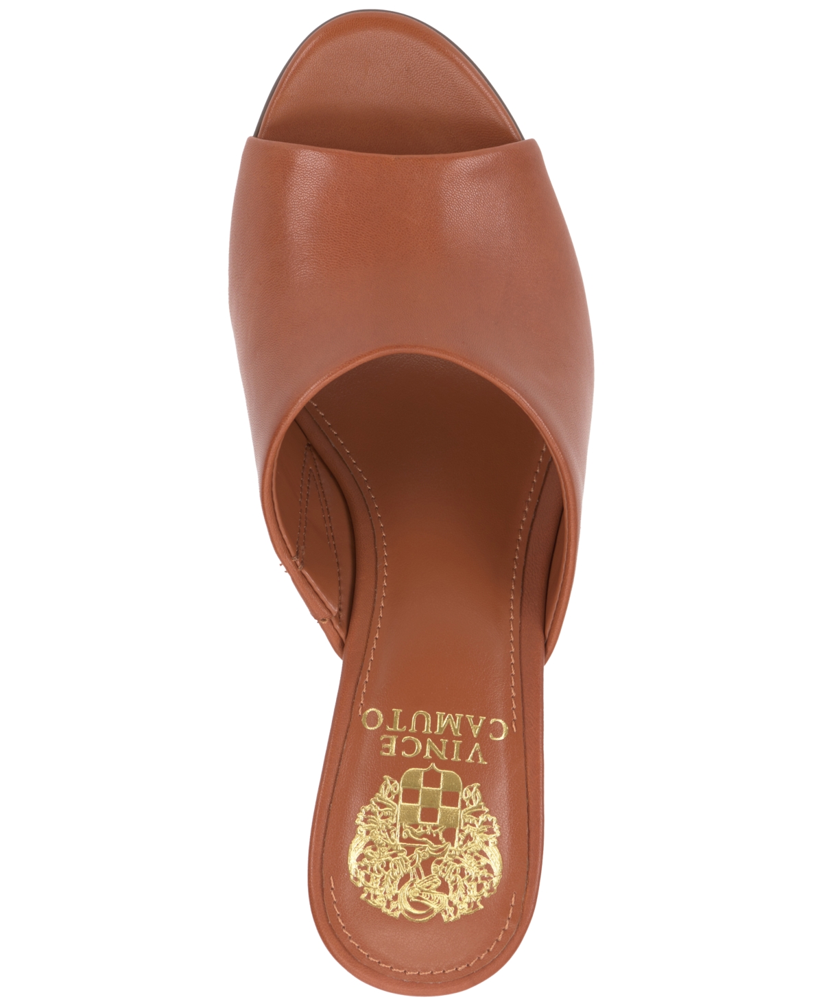 Shop Vince Camuto Women's Vilty Sculpted Slip-on Wedge Sandals In Warm Caramel