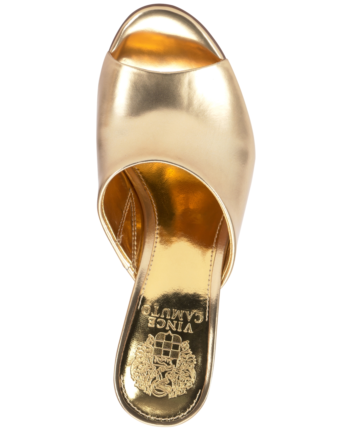 Shop Vince Camuto Women's Vilta Slip-on Sculpted Wedge Sandals In True Gold