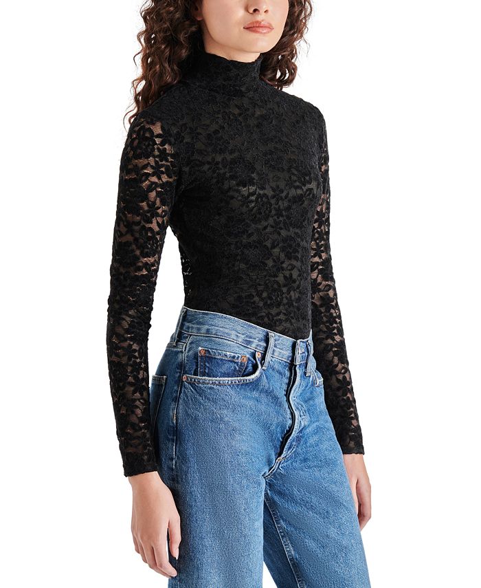 Steve Madden Women's Mock-Neck Lace Bodysuit - Macy's