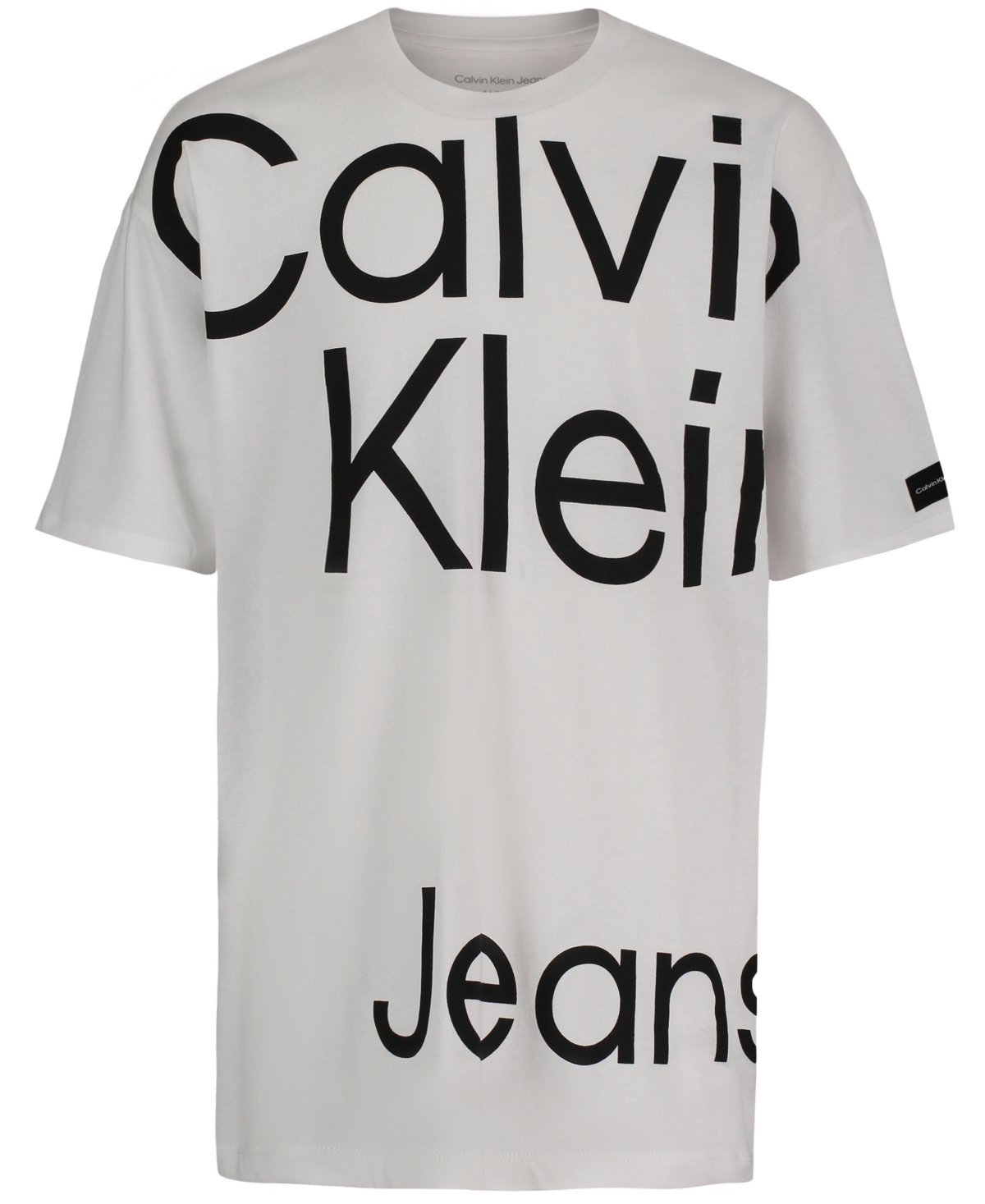 Calvin Klein Kids' Big Boys Oversize Logo Short Sleeve T-shirt In White