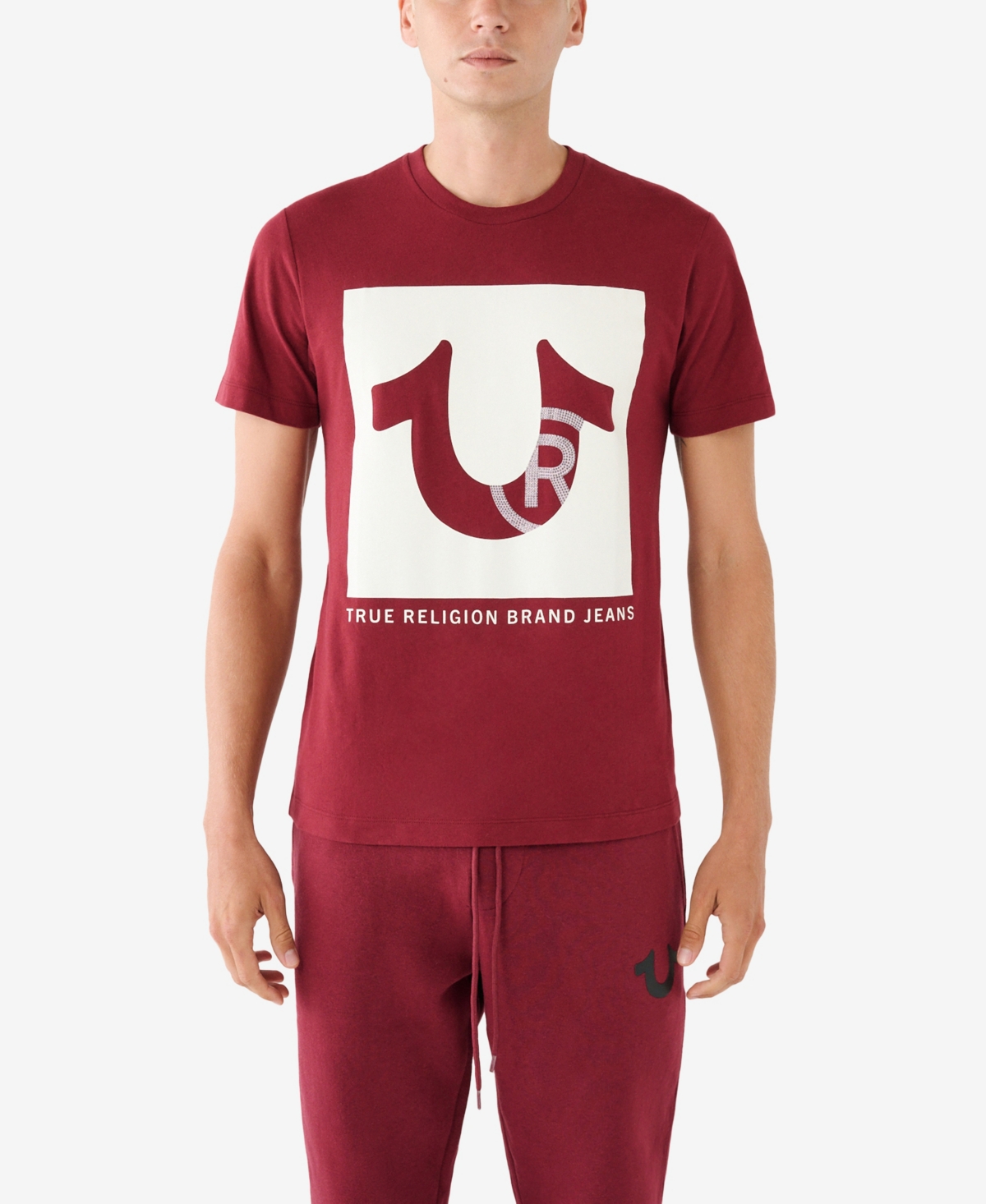 True Religion Men's Short Sleeve Registered Stud T-shirt In Cabernet