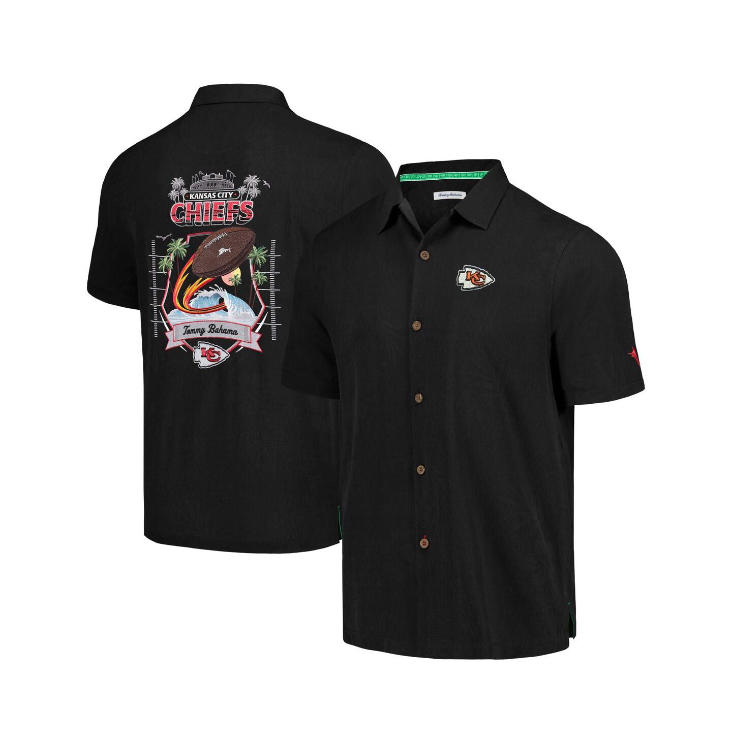 Мужская рубашка Tommy Bahama Black Kansas City Chiefs Tidal Kickoff Camp Button-Up — фото 1