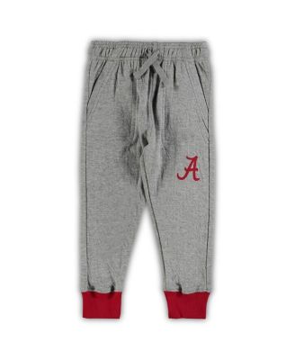 Infant Boys and Girls Heathered Gray, Crimson Alabama Crimson Tide Jie Jie Long Sleeve Bodysuit and Pants Set