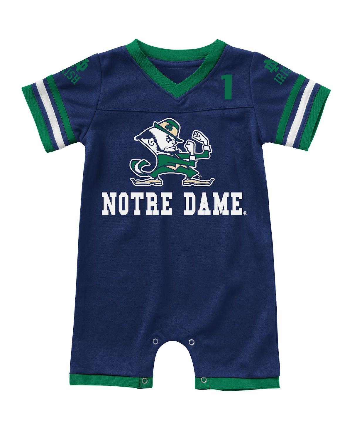 Colosseum Babies' Infant Boys And Girls  Navy Notre Dame Fighting Irish Bumpo Football Romper