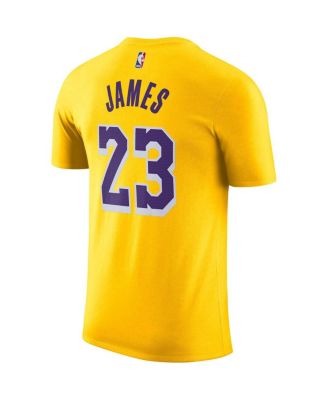 Men's LeBron James Gold Los Angeles Lakers Name and Number T-shirt