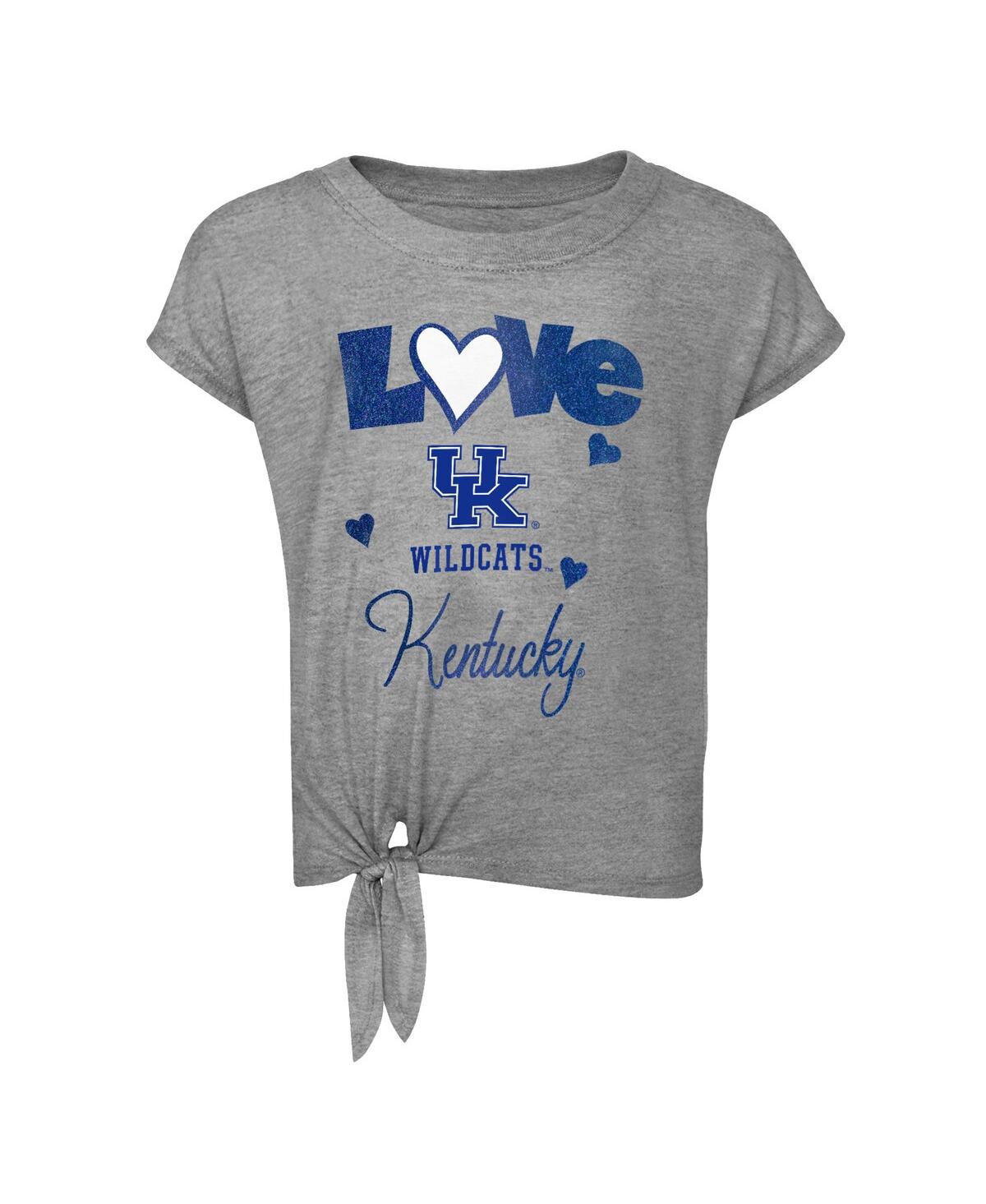 Outerstuff Toddler Boys And Girls Heathered Gray, Royal Kentucky Wildcats Forever Love Team T-shirt And Legging In Heathered Gray,royal