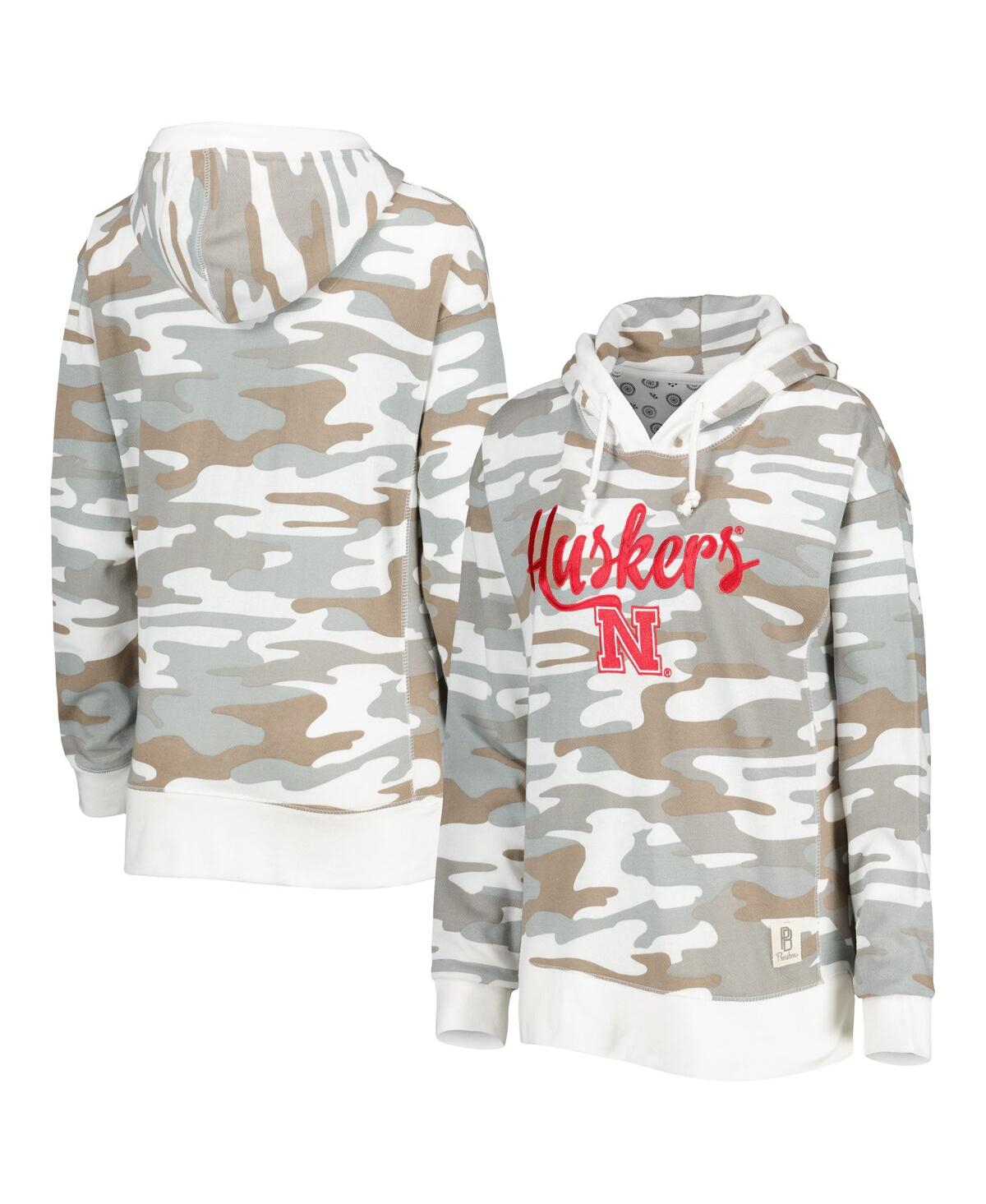 PRESSBOX WOMEN'S PRESSBOX CAMO NEBRASKA HUSKERS SAN PABLO PULLOVER HOODIE 