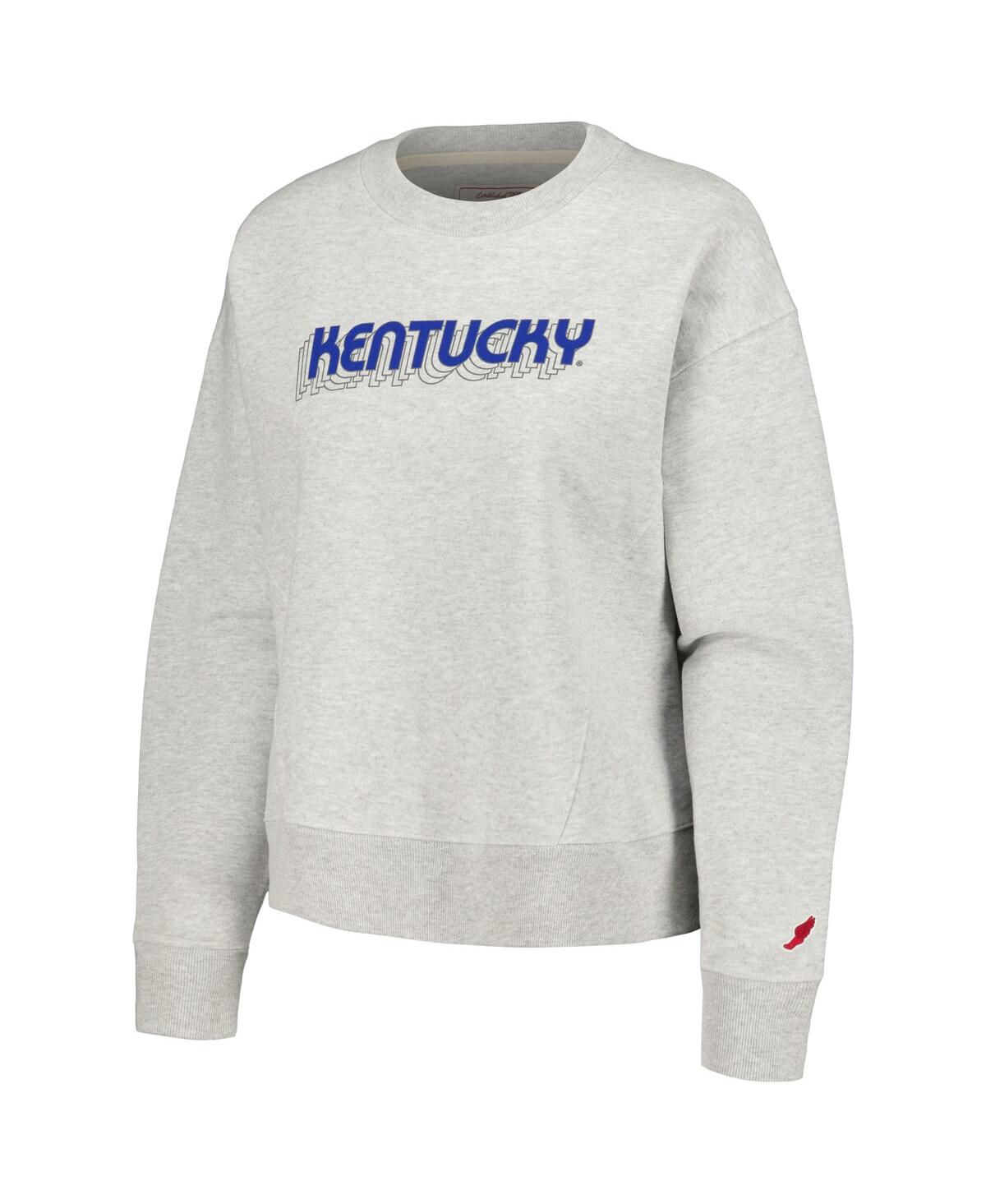 Shop League Collegiate Wear Women's  Ash Kentucky Wildcats Boxy Pullover Sweatshirt