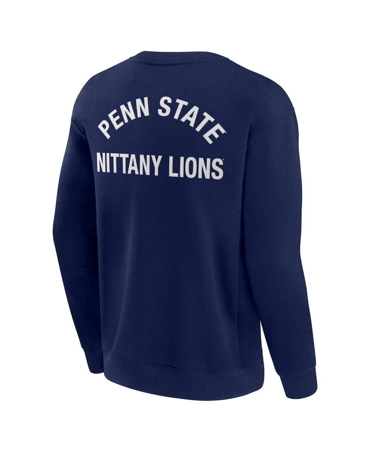 Shop Fanatics Signature Men's And Women's  Navy Penn State Nittany Lions Super Soft Pullover Crew Sweatshi