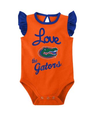 Girls Newborn and Infant Royal, Orange Florida Gators Spread the Love 2-Pack Bodysuit Set