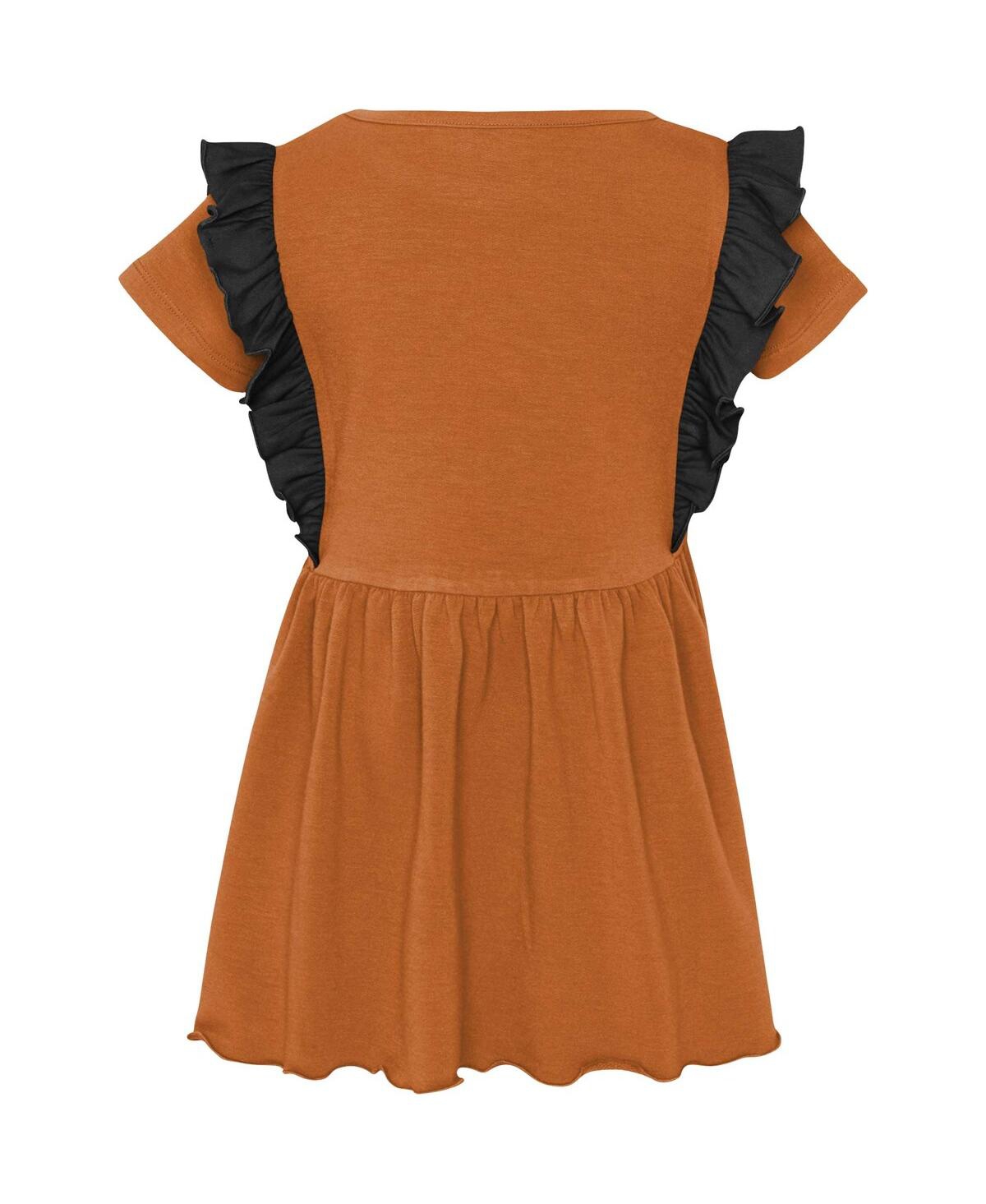 Shop Outerstuff Girls Toddler Burnt Orange Texas Longhorns Too Cute Tri-blend Dress