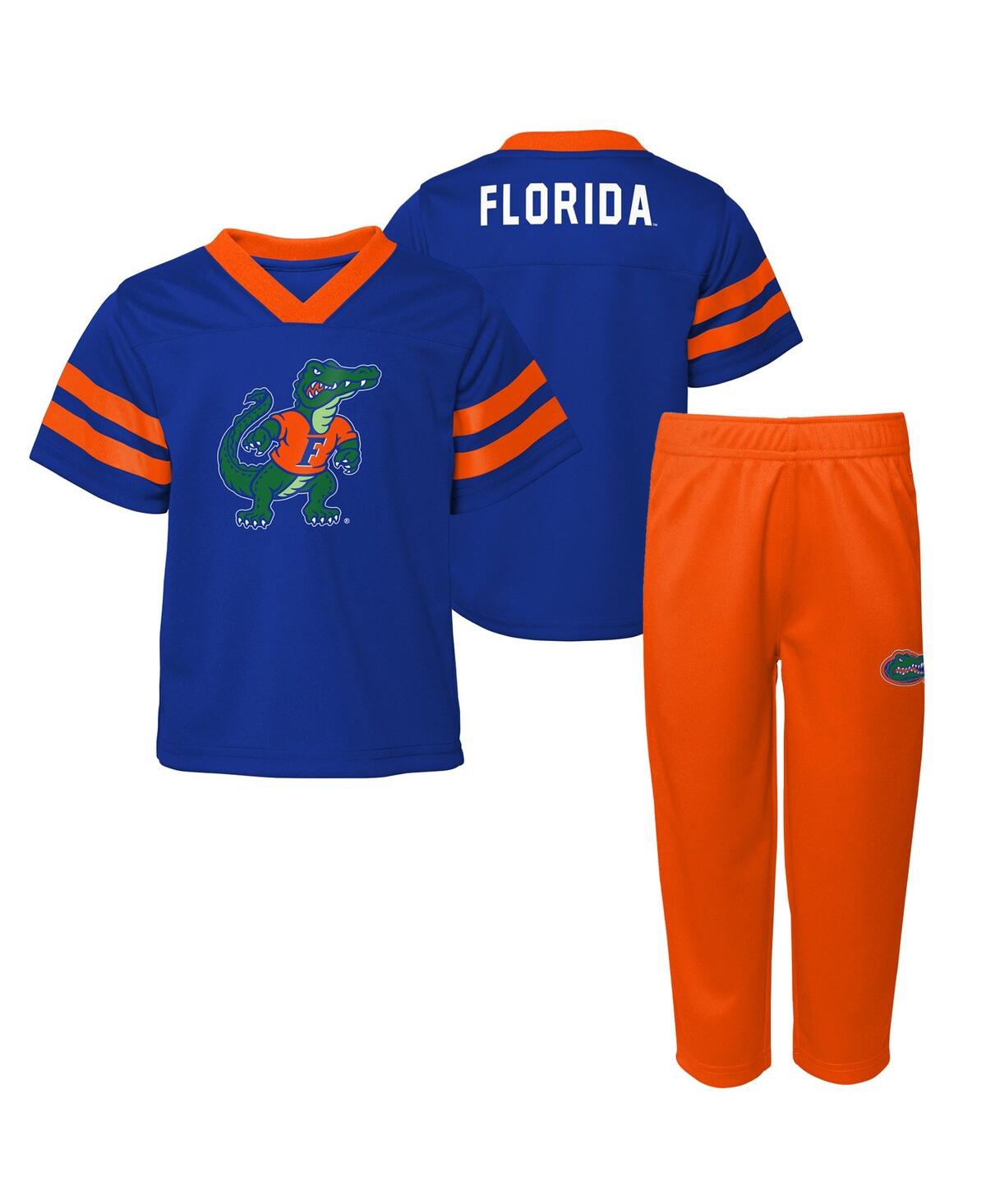 Shop Outerstuff Toddler Boys And Girls Royal Florida Gators Two-piece Red Zone Jersey And Pants Set