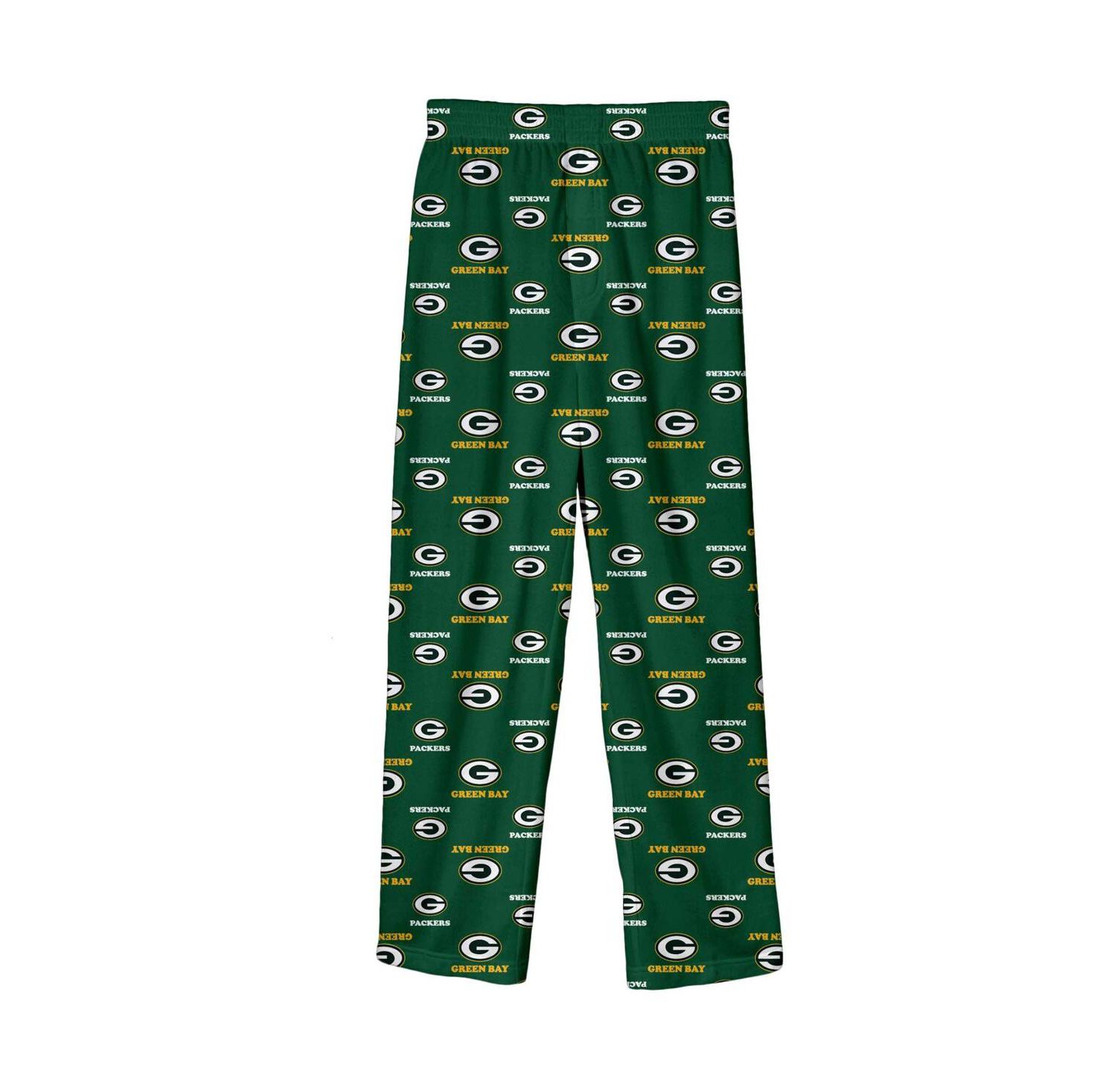 Big Boys Green Green Bay Packers Team-Colored Printed Pajama Pants