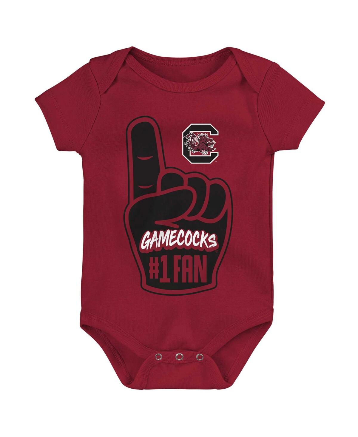 Outerstuff Babies' Newborn And Infant Boys And Girls Garnet South Carolina Gamecocks #1 Fan Foam Finger Bodysuit