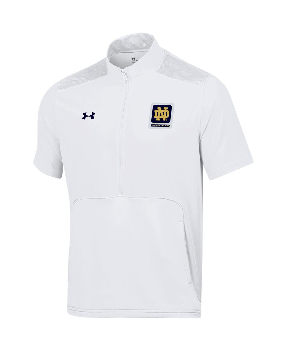 Shop Under Armour Men's  White Notre Dame Fighting Irish Motivate Half-zip Jacket