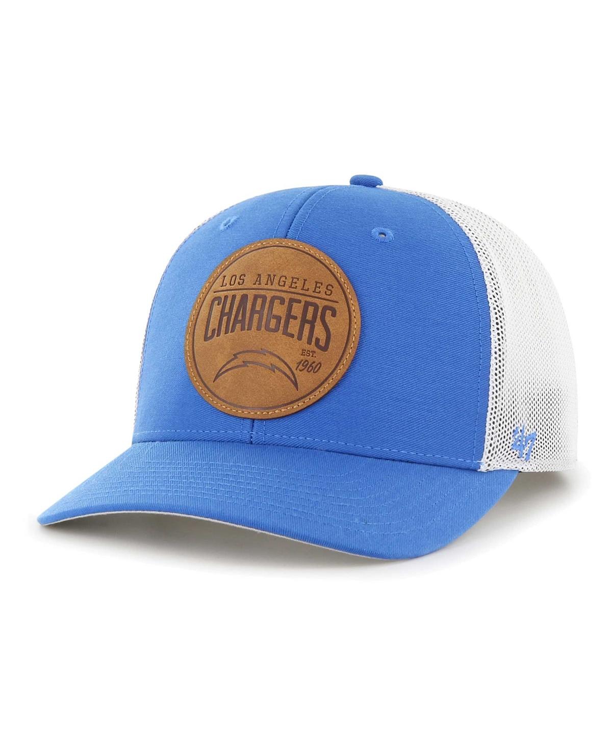 47 Brand Men's ' Powder Blue Los Angeles Chargers Leather Head Flex Hat