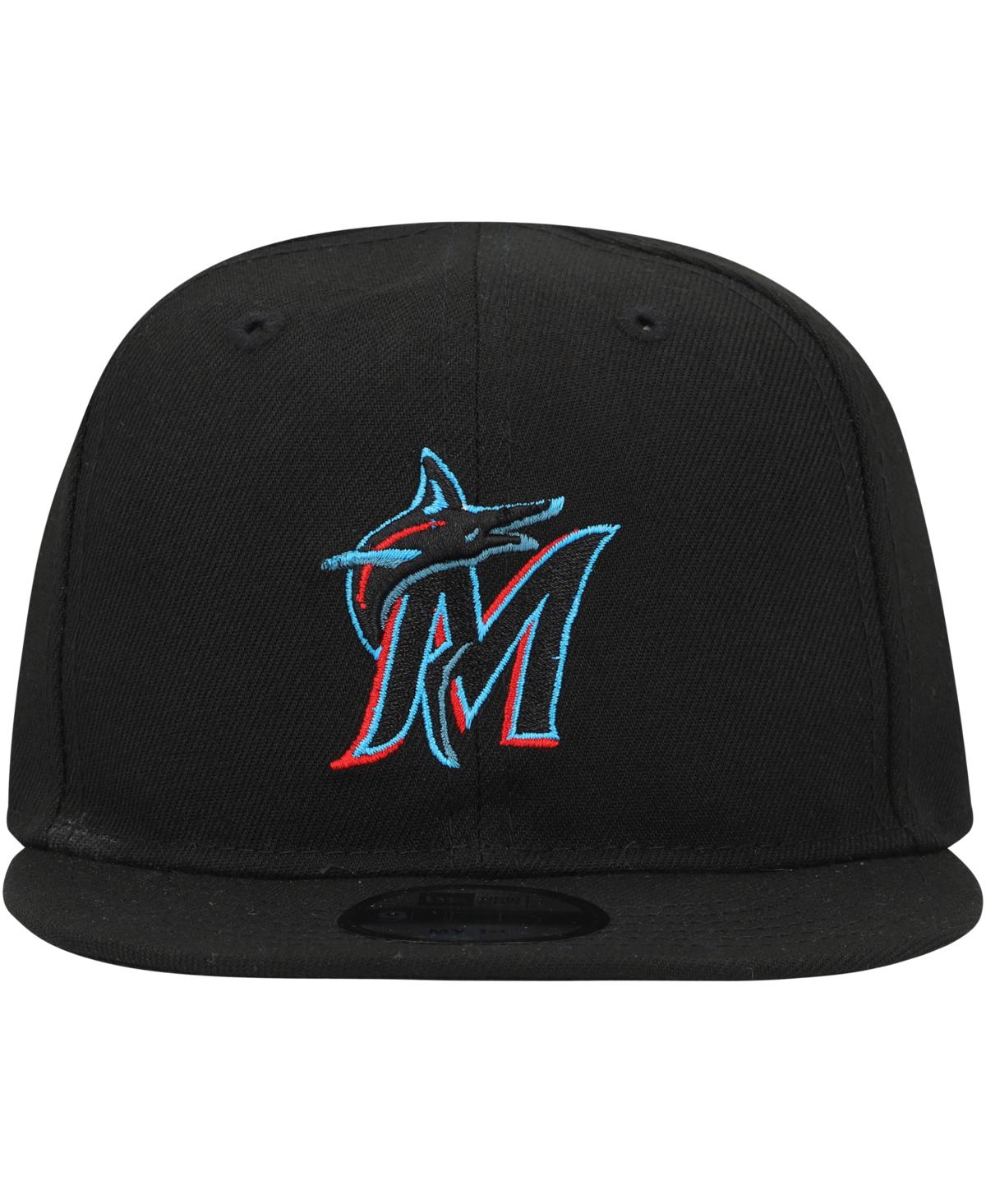 New Era Infant Boys And Girls  Black Miami Marlins My First 9fifty Adjustable Hat In Black
