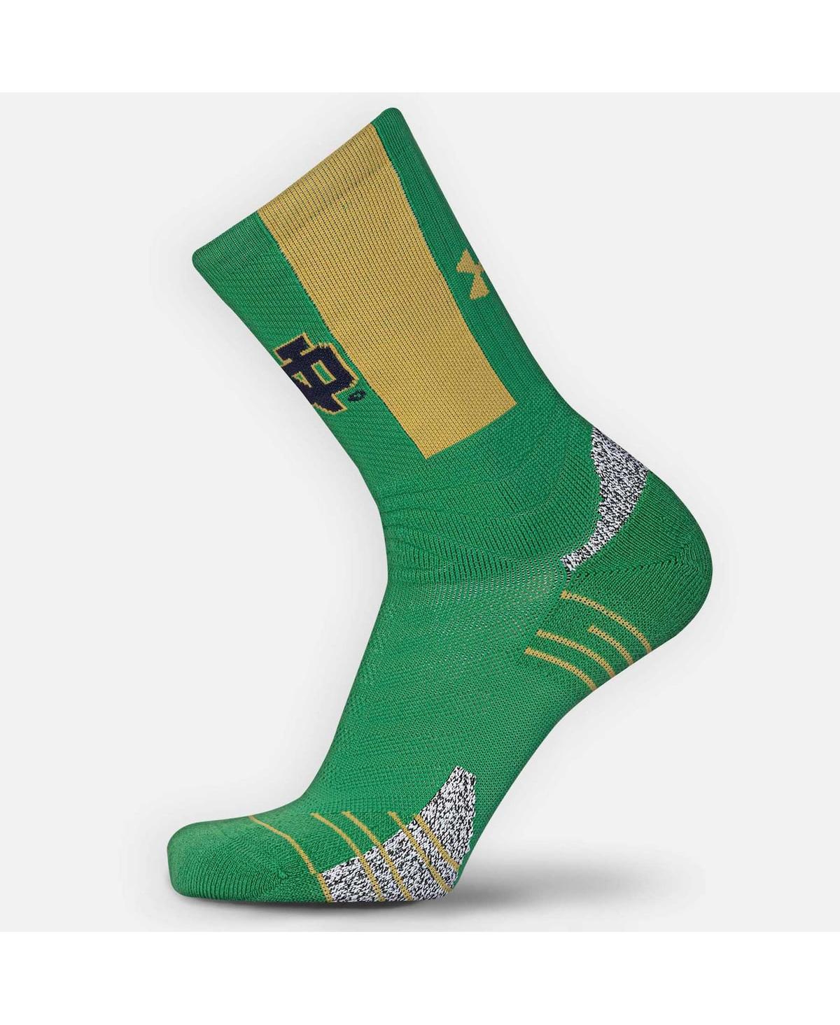 Shop Under Armour Men's  Green Notre Dame Fighting Irish Playmaker Crew Socks