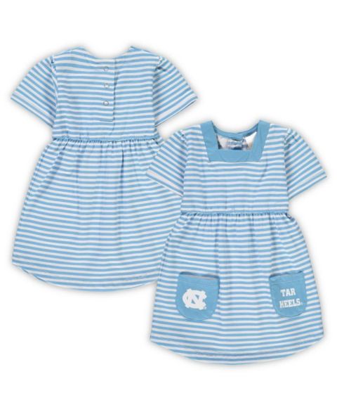 Платья Little King Apparel Carolina Blue North Carolina Tar Heels Striped with Pockets для девочек-малышей
