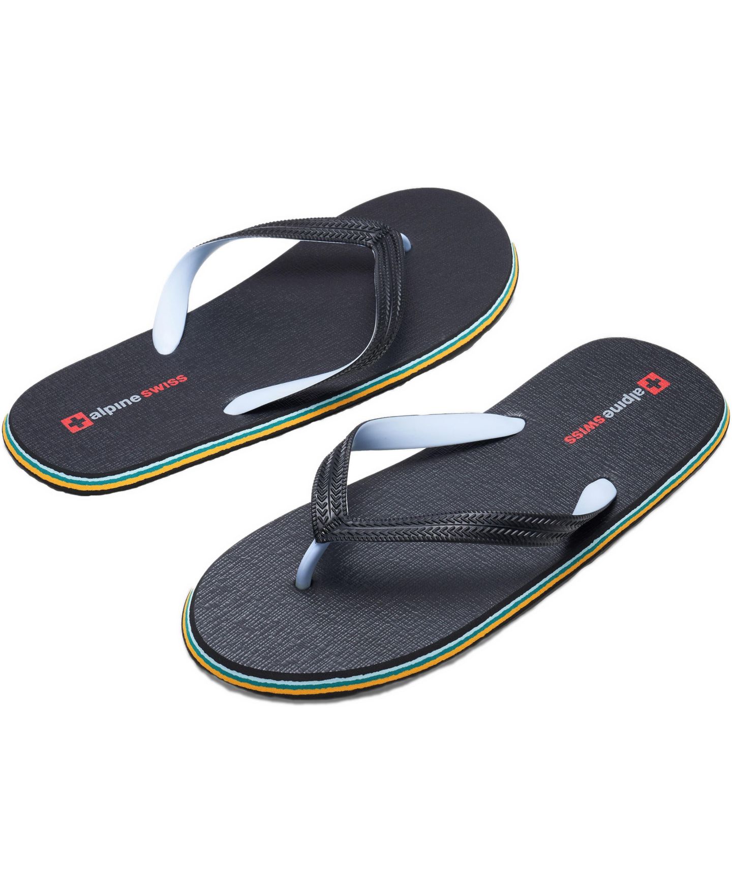 Мужские сандалии Alpine Swiss Flip Flops Ultra-light Thin EVA foam Sandals for Beach Pool Everyday Wear Simple Flexible Flip Flops for Men, цвет: Чёрный — фото 1