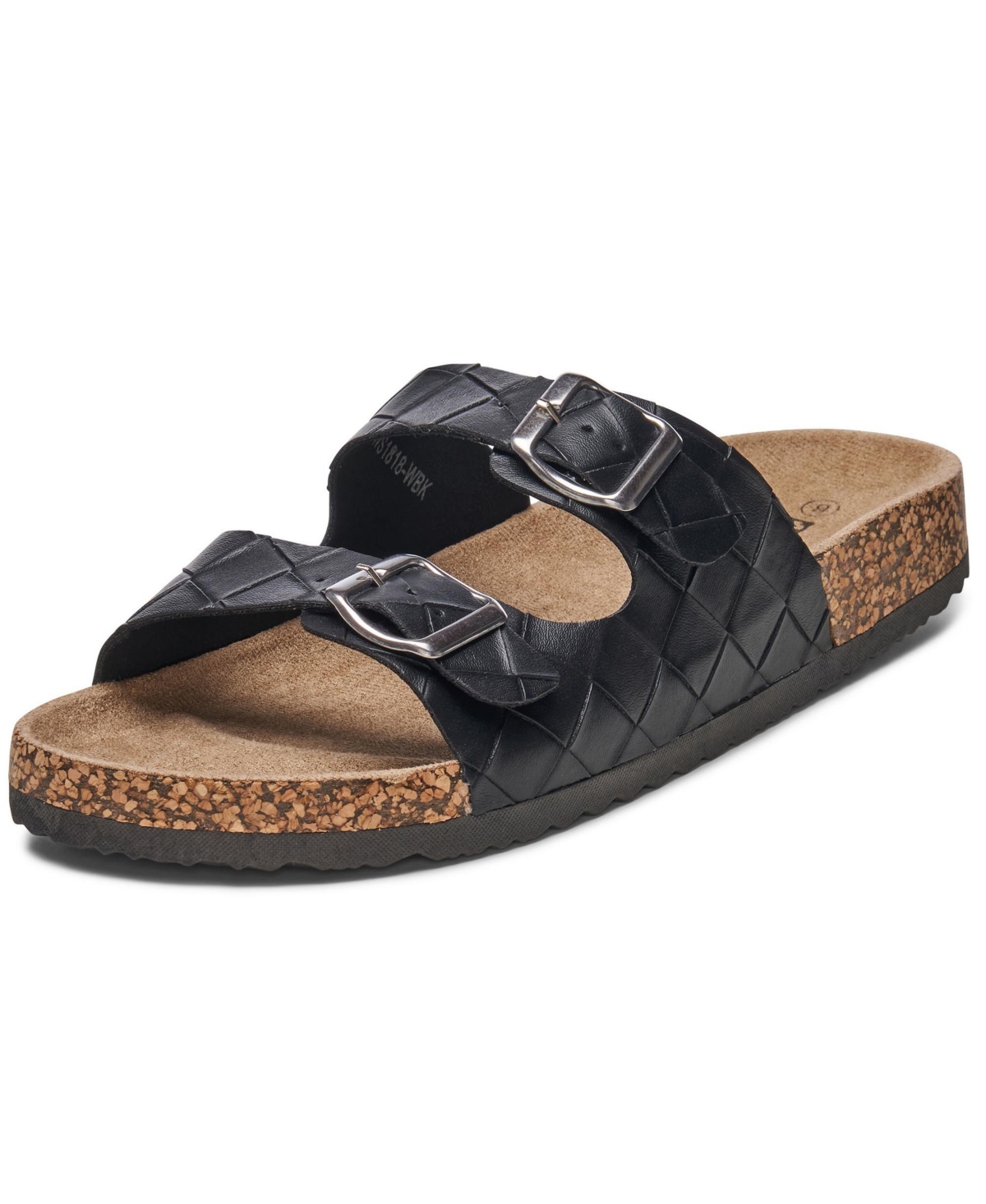 Mens Double Strap Casual Slides Flat Sandals - Brown