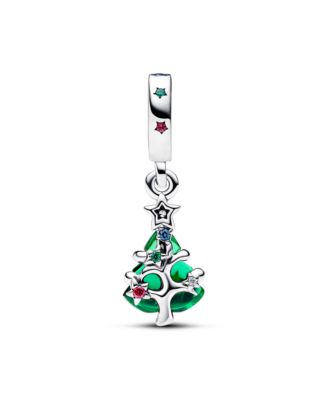 Cubic Zirconia Sparkling Christmas Tree Dangle Charm