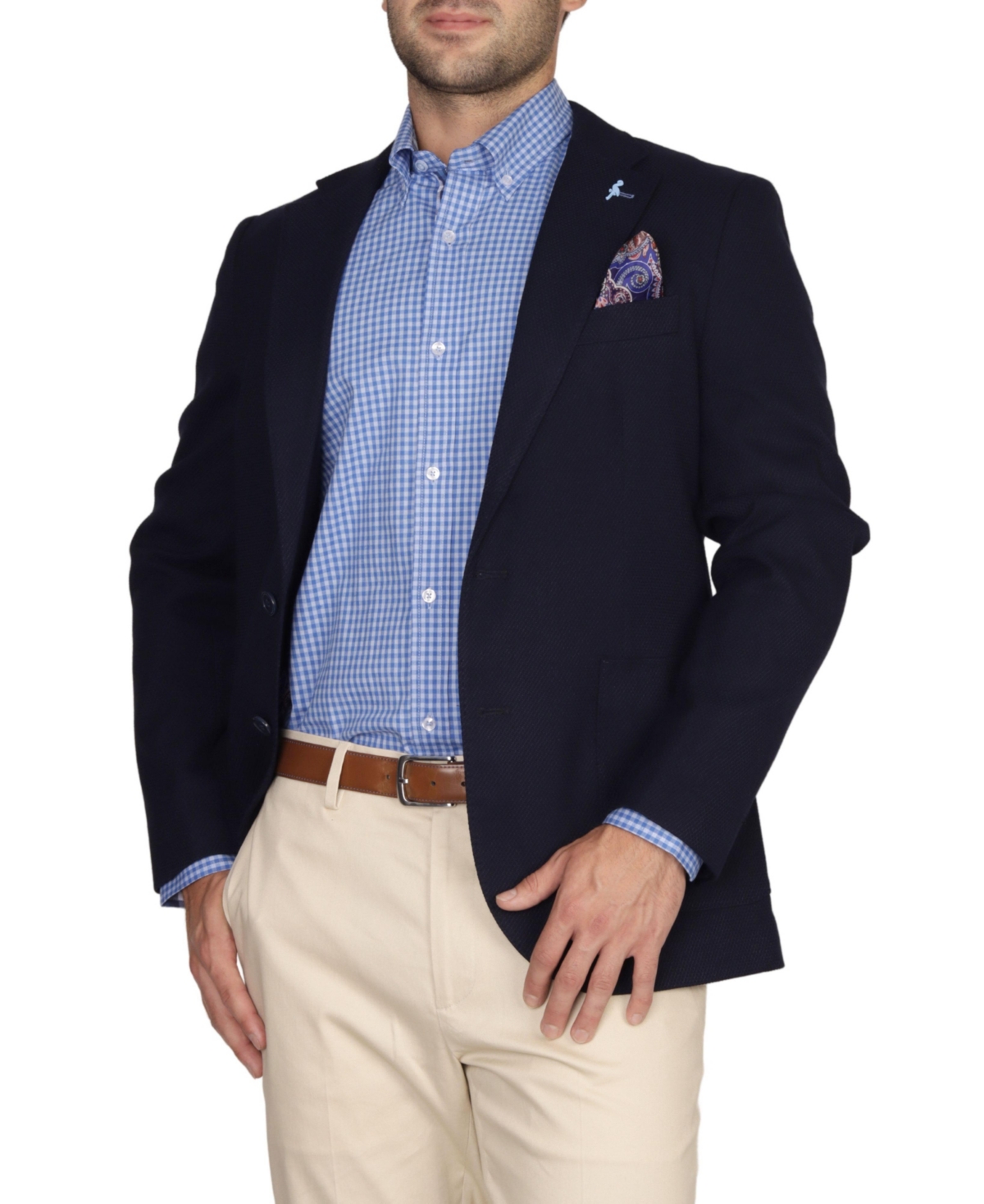 Tailorbyrd Solid Textured Sport Coat In Navy