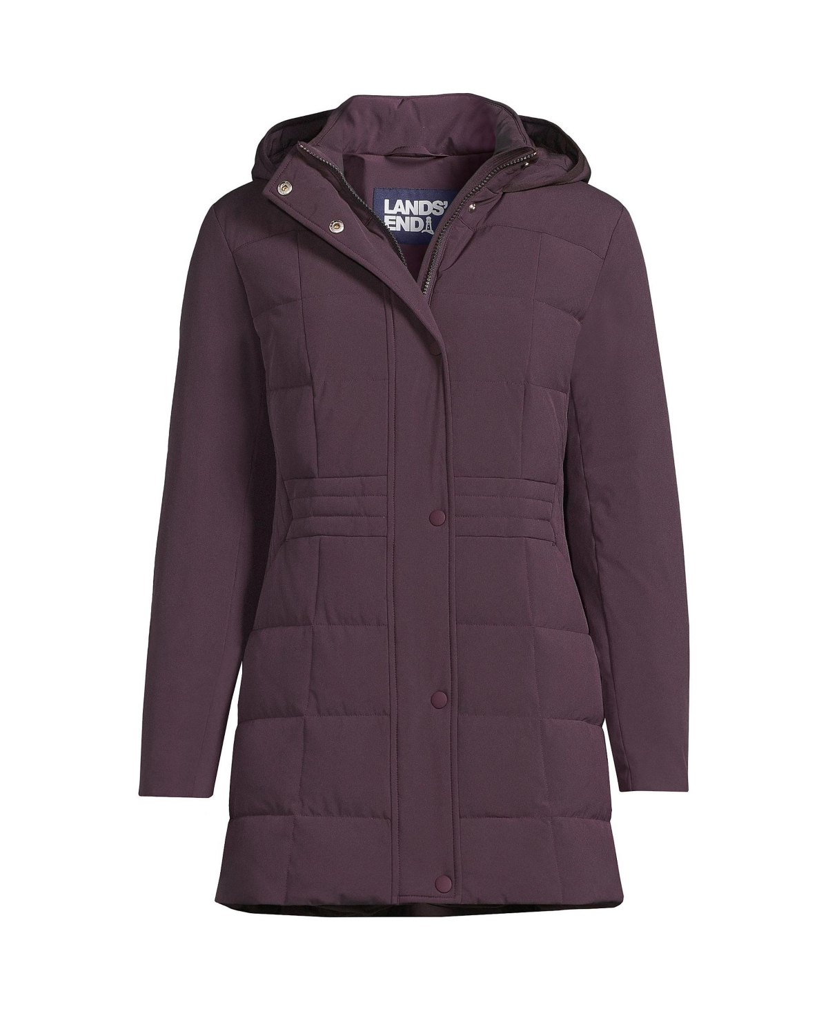 Lands End Women s Plus Size Quilted Stretch Down Coat Forest moss Smart Closet