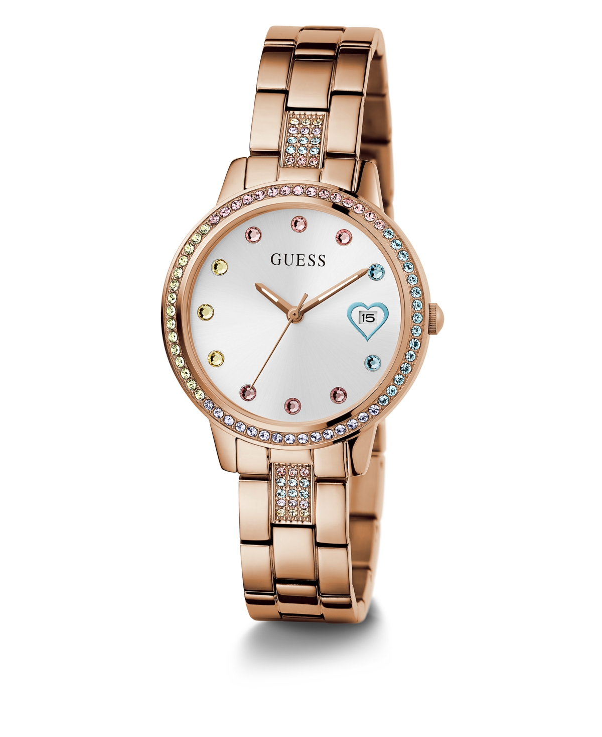 Guess Women's Date Rose Gold-Tone Stainless Steel Watch 34mm - Rose Gold-Tone