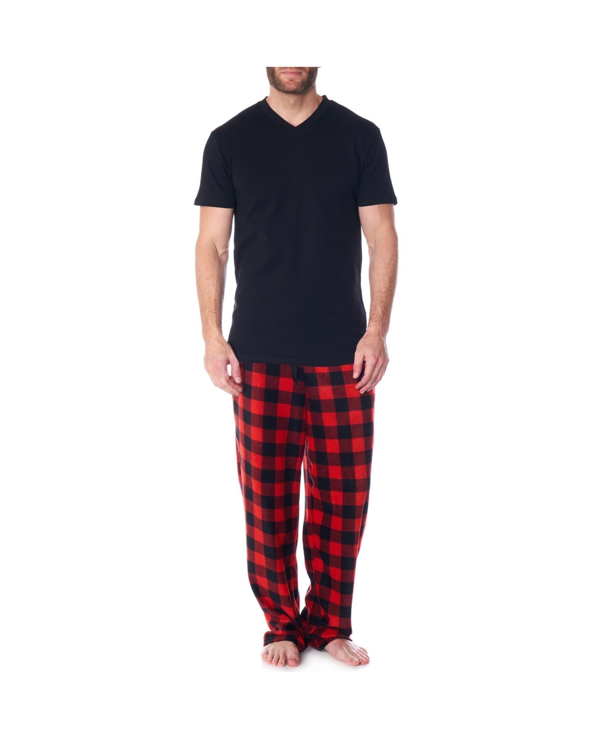 Alpine Swiss Mens Pajama Set Cotton Top Flannel Fleece Pants Pj Lounge