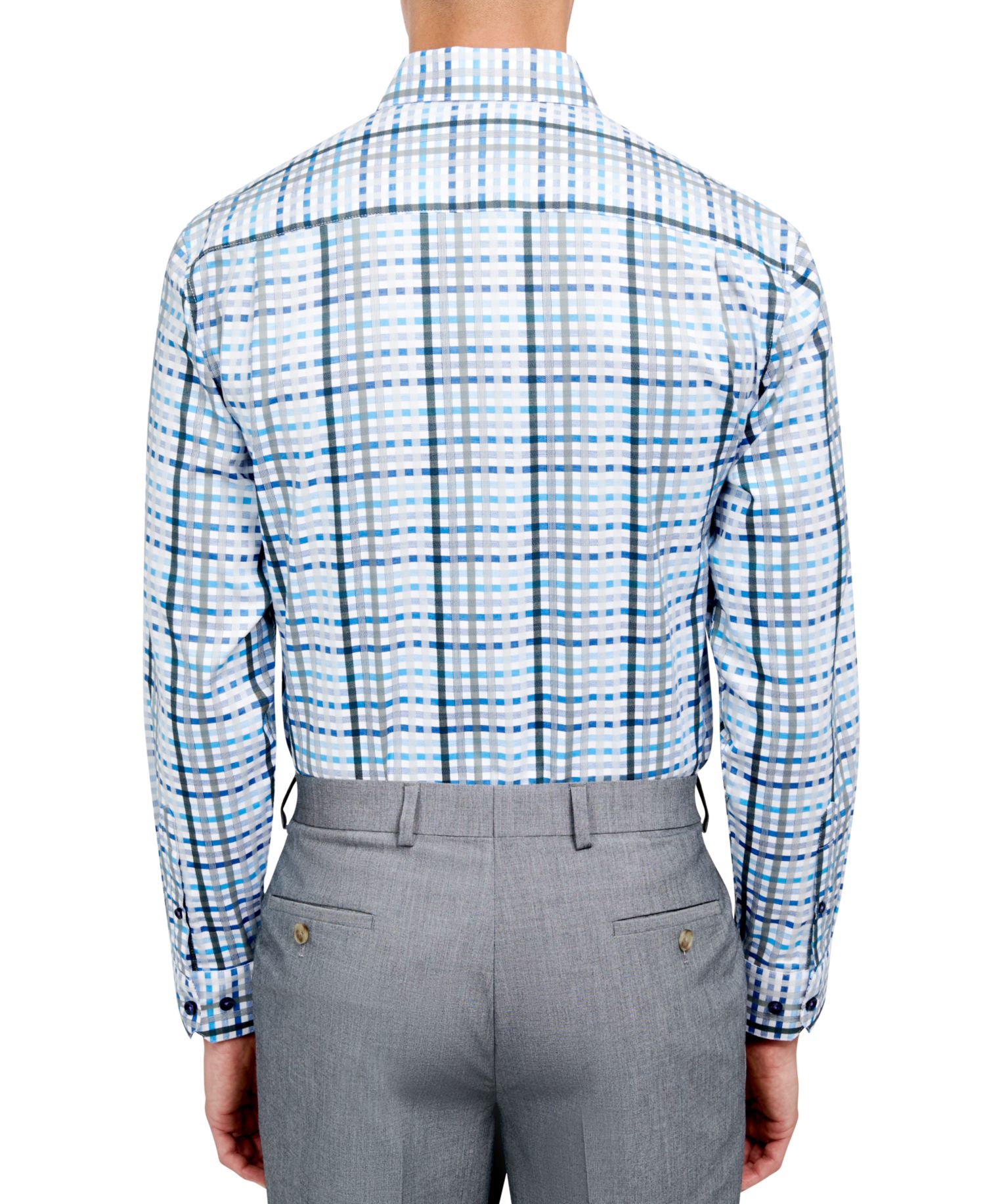 Men's Regular-Fit Dobby Plaid Dress Shirt