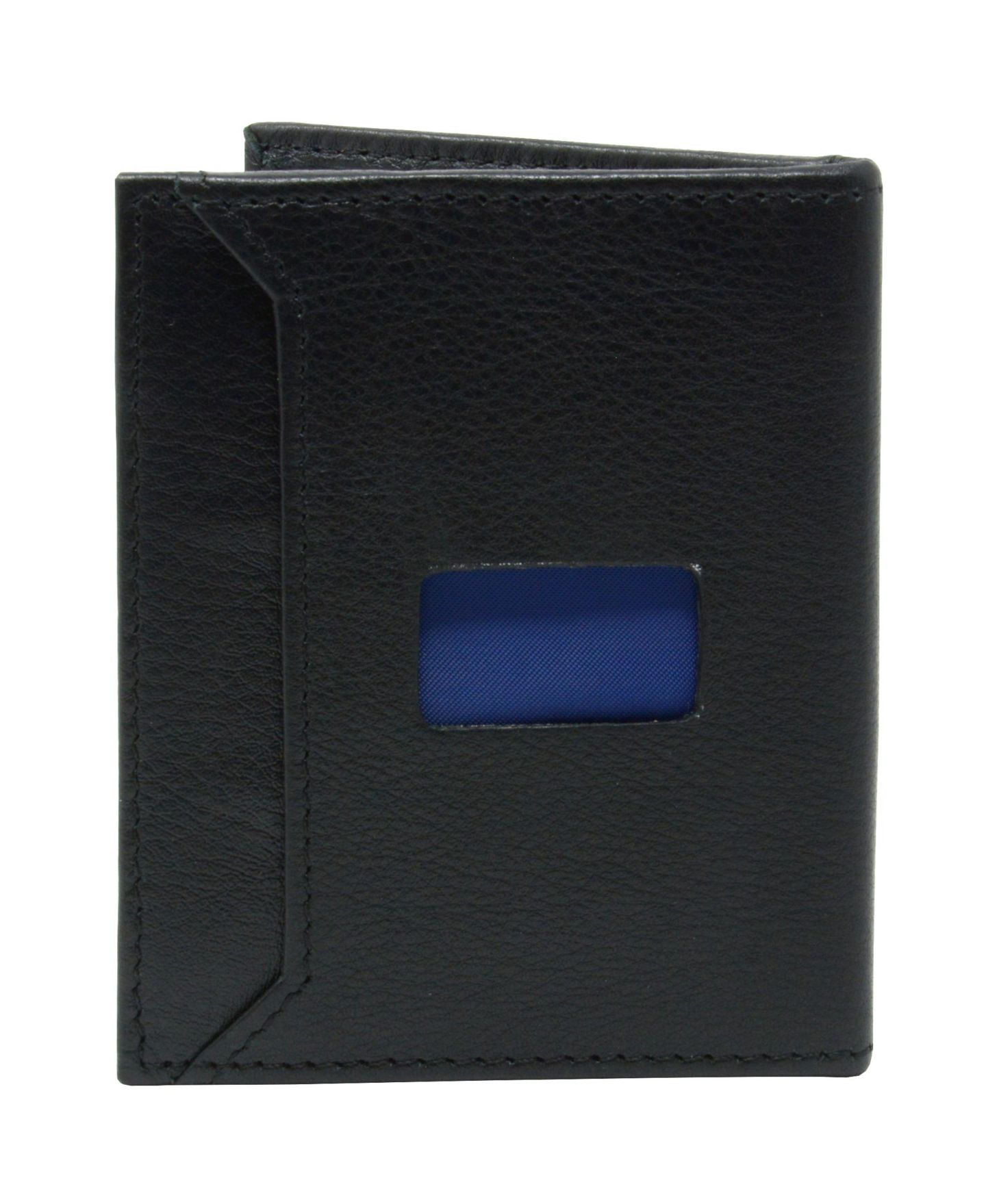 Мужской кошелёк Alpine Swiss Men RFID Leather Wallet Slim Front Pocket Wallet Business Card Case, цвет: Чёрный, вариант 1 — фото 2