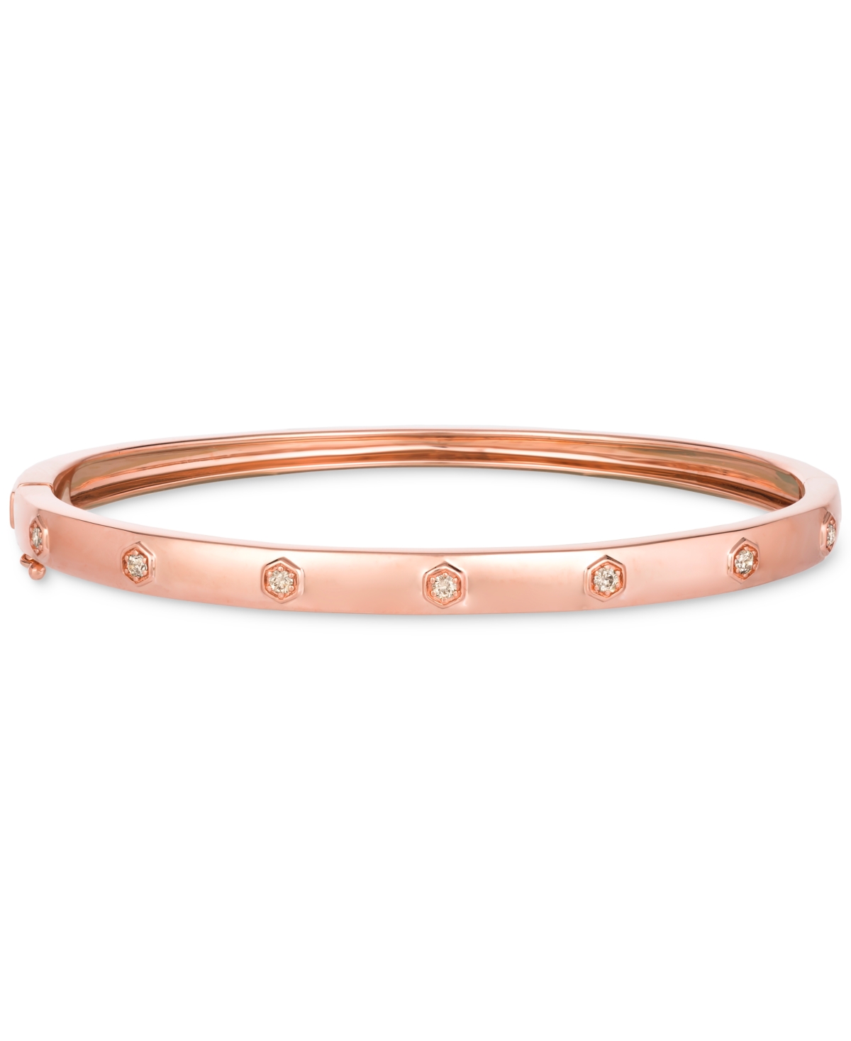 Anywear Everywear Nude Diamond Bangle Bracelet (1/5 ct. t.w.) in 14k Gold (Also Available in Rose Gold or White Gold) - K Strawberry Gold Bang