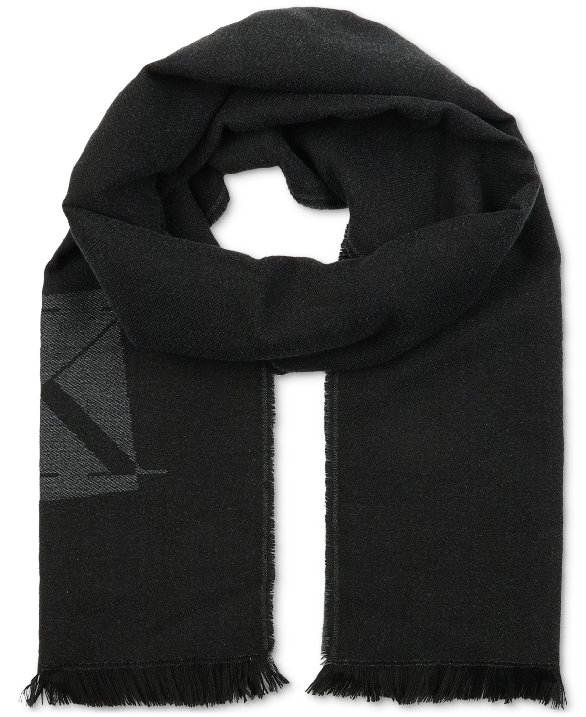 Calvin Klein Men's Inverse Ck Logo Yarn Dye Scarf In Black Medium Grey
