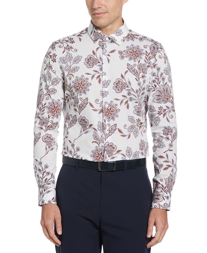 Perry Ellis Men's Slim-Fit Floral Shirt - Macy's