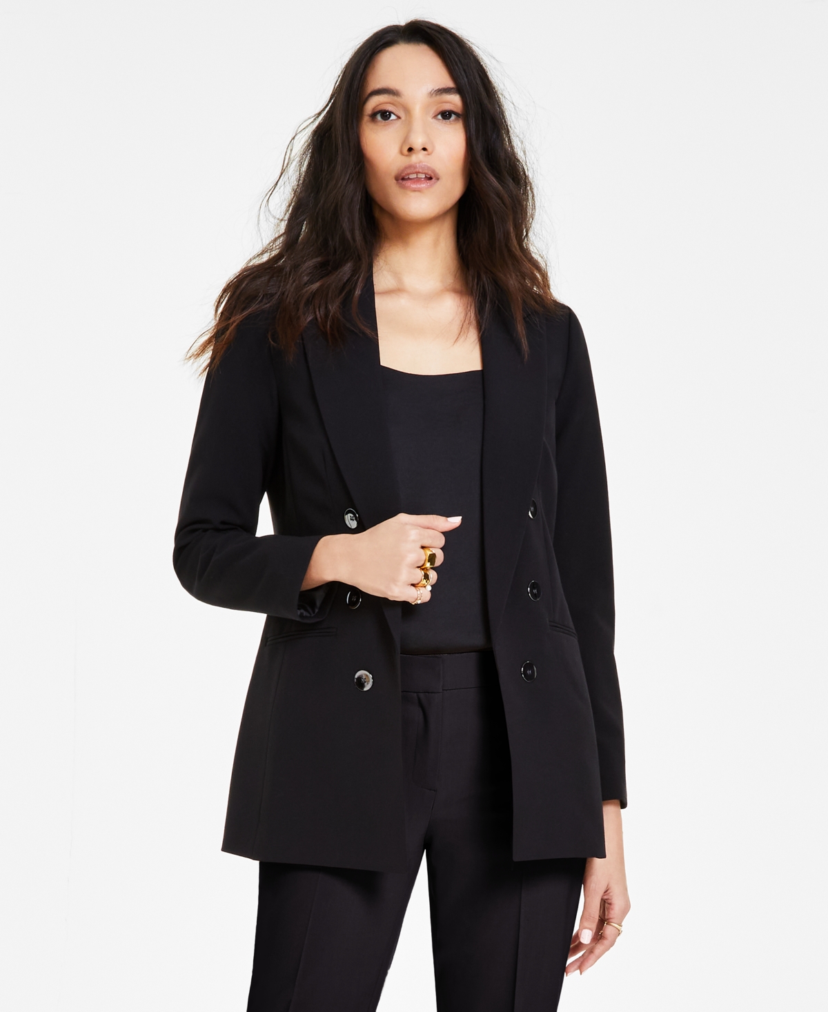Shop Bar Iii Women's Faux Double-breasted Boyfriend Jacket, Created For Macy's In Picante